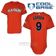 Camiseta Beisbol Hombre Miami Marlins Dee Gordon 9 Naranja Alterno Cool Base