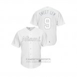 Camiseta Beisbol Hombre Miami Marlins Lewis Brinson 2019 Players Weekend Replica Blanco