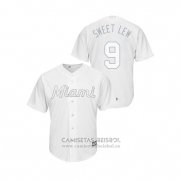 Camiseta Beisbol Hombre Miami Marlins Lewis Brinson 2019 Players Weekend Replica Blanco