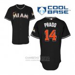 Camiseta Beisbol Hombre Miami Marlins Martin Prado 14 Negro Alterno Cool Base