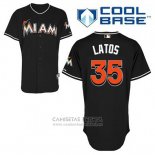 Camiseta Beisbol Hombre Miami Marlins Mat Latos 35 Negro Alterno Cool Base