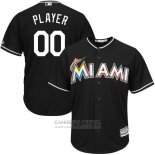 Camiseta Beisbol Hombre Miami Marlins Personalizada Negro