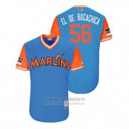 Camiseta Beisbol Hombre Miami Marlins Tayron Guerrero 2018 LLWS Players Weekend El De Bocachica Azul