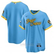 Camiseta Beisbol Hombre Milwaukee Brewers 2022 City Connect Replica Azul