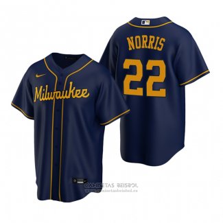 Camiseta Beisbol Hombre Milwaukee Brewers Daniel Norris Replica Alterno Azul