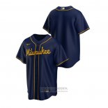 Camiseta Beisbol Hombre Milwaukee Brewers Replica Alterno Azul