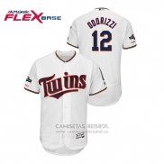 Camiseta Beisbol Hombre Minnesota Twins Jake Odorizzi 2019 Postemporada Flex Base Blanco