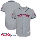 Camiseta Beisbol Hombre New York Mets 2017 Estrellas y Rayas Gris Flex Base