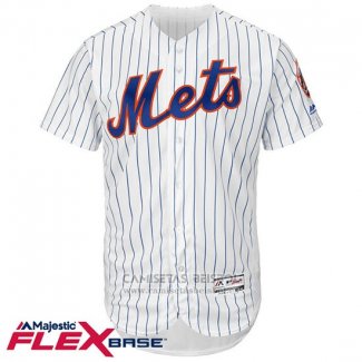 Camiseta Beisbol Hombre New York Mets Blank Blanco Flex Base Autentico Collection