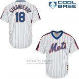 Camiseta Beisbol Hombre New York Mets Darryl Strawberry Blanco Cooperstown Cool Base