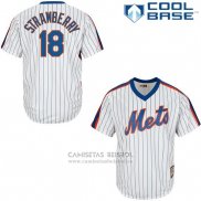 Camiseta Beisbol Hombre New York Mets Darryl Strawberry Blanco Cooperstown Cool Base