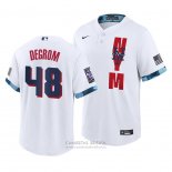 Camiseta Beisbol Hombre New York Mets Jacob Degrom 2021 All Star Replica Blanco