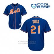 Camiseta Beisbol Hombre New York Mets Lucas Duda 21 Azul Alterno Primera Cool Base