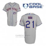 Camiseta Beisbol Hombre New York Mets Lucas Duda 21 Gris Cool Base