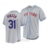 Camiseta Beisbol Hombre New York Mets Mike Piazza Cool Base Road Gris