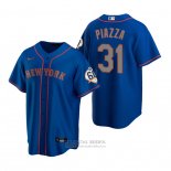 Camiseta Beisbol Hombre New York Mets Mike Piazza Replica Azul