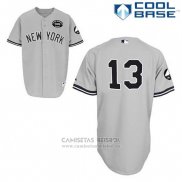 Camiseta Beisbol Hombre New York Yankees Alex Rodriguez 13 Gris Gms The Boss Cool Base