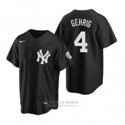 Camiseta Beisbol Hombre New York Yankees Lou Gehrig Replica Negro