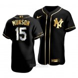 Camiseta Beisbol Hombre New York Yankees Thurman Munson Golden Edition Autentico Negro