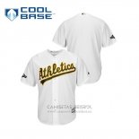 Camiseta Beisbol Hombre Oakland Athletics 2019 Postemporada Cool Base Blanco