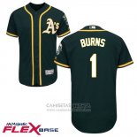 Camiseta Beisbol Hombre Oakland Athletics Billy Burns Verde Autentico Collection Flex Base Custom