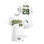 Camiseta Beisbol Hombre Oakland Athletics Matt Olson Autentico 2020 Primera Blanco