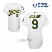 Camiseta Beisbol Hombre Oakland Athletics Reggie Jackson 9 Blanco Primera Cool Base