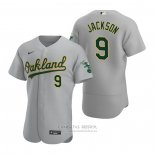 Camiseta Beisbol Hombre Oakland Athletics Reggie Jackson Autentico Road Gris