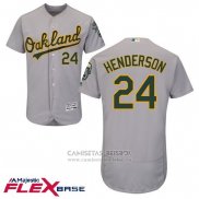 Camiseta Beisbol Hombre Oakland Athletics Rickey Henderson Gris Flex Base