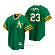 Camiseta Beisbol Hombre Oakland Athletics Yan Gomes Cooperstown Collection Road Verde