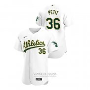 Camiseta Beisbol Hombre Oakland Athletics Yusmeiro Petit Autentico 2020 Primera Blanco