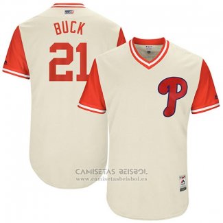 Camiseta Beisbol Hombre Philadelphia Phillies 2017 Little League World Series Clay Buchholz Tan