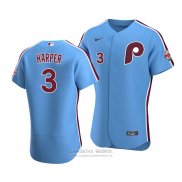 Camiseta Beisbol Hombre Philadelphia Phillies Bryce Harper Autentico Alterno 2020 Azul