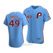 Camiseta Beisbol Hombre Philadelphia Phillies Jake Arrieta Autentico Alterno 2020 Azul