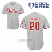 Camiseta Beisbol Hombre Philadelphia Phillies Mike Schmidt 20 Gris Cool Base