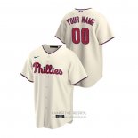 Camiseta Beisbol Hombre Philadelphia Phillies Personalizada Replica Alterno Crema