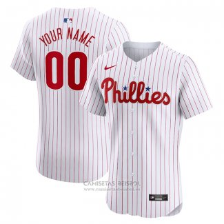 Camiseta Beisbol Hombre Philadelphia Phillies Primera Elite Personalizada Blanco