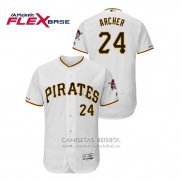 Camiseta Beisbol Hombre Pittsburgh Pirates Chris Archer 150th Aniversario Patch Flex Base Blanco