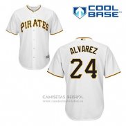 Camiseta Beisbol Hombre Pittsburgh Pirates Pedro Alvarez 24 Blanco Primera Cool Base