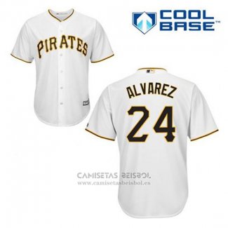 Camiseta Beisbol Hombre Pittsburgh Pirates Pedro Alvarez 24 Blanco Primera Cool Base