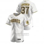 Camiseta Beisbol Hombre San Diego Padres Joey Lucchesi Autentico Blanco Marron