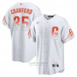 Camiseta Beisbol Hombre San Francisco Giants Brandon Crawford City Connect Replica Blanco