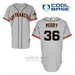 Camiseta Beisbol Hombre San Francisco Giants Gaylord Perry 36 Gris Cool Base