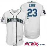 Camiseta Beisbol Hombre Seattle Mariners 23 Nelson Cruz Blanco 2017 Flex Base