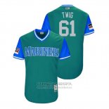 Camiseta Beisbol Hombre Seattle Mariners Casey Lawrence 2018 LLWS Players Weekend Twig Verde