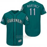 Camiseta Beisbol Hombre Seattle Mariners Edgar Martinez Verde Number Retirement