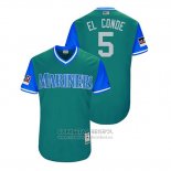 Camiseta Beisbol Hombre Seattle Mariners Guillermo Heredia 2018 LLWS Players Weekend El Conde Verde