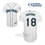 Camiseta Beisbol Hombre Seattle Mariners Hisashi Iwakuma 18 Blanco Primera Cool Base