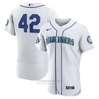 Camiseta Beisbol Hombre Seattle Mariners Jackie Robinson Autentico Blanco