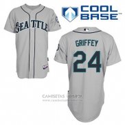 Camiseta Beisbol Hombre Seattle Mariners Ken Griffey 24 Gris Cool Base